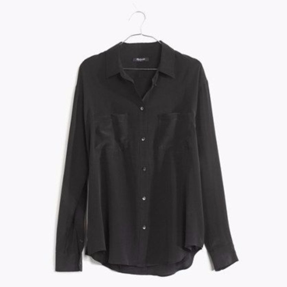 Black silk button up Clearance
